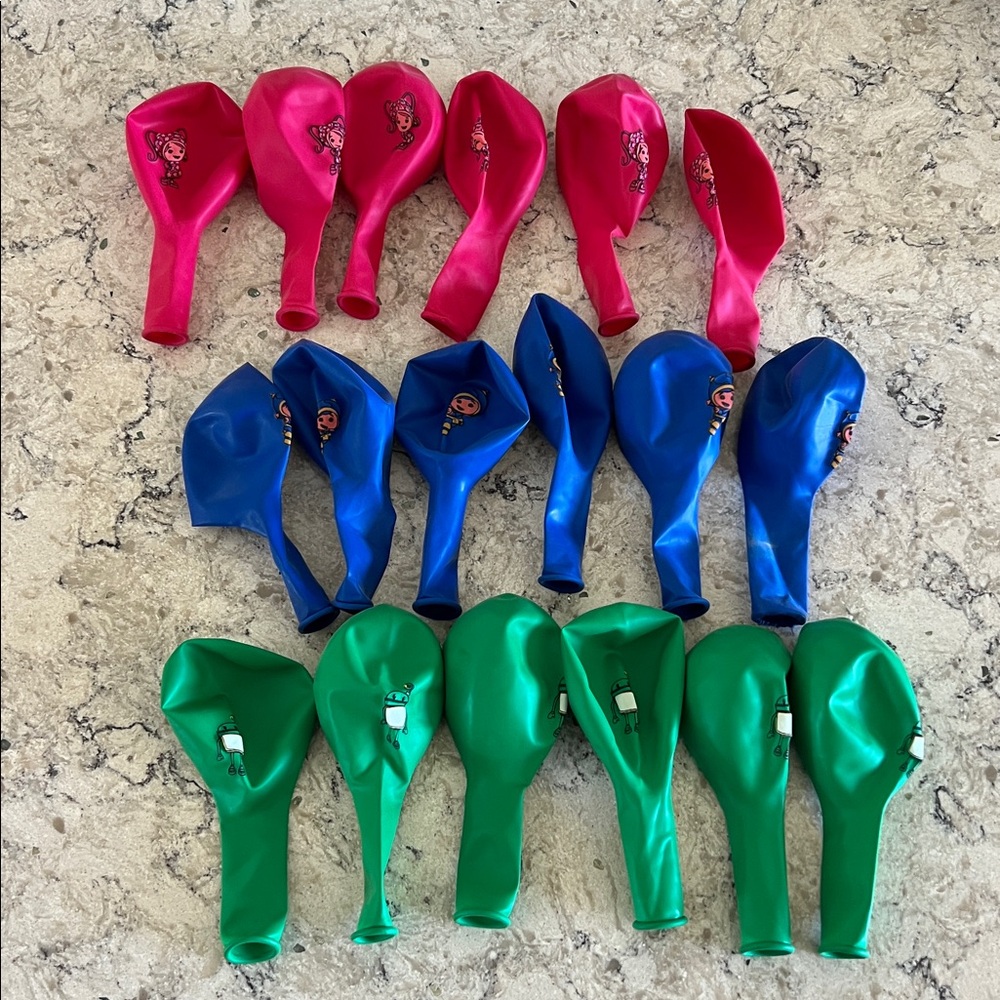 4/$14 Team UmiZoomi Balloons Set, 12 balloons, Helium or Regular Air, New!